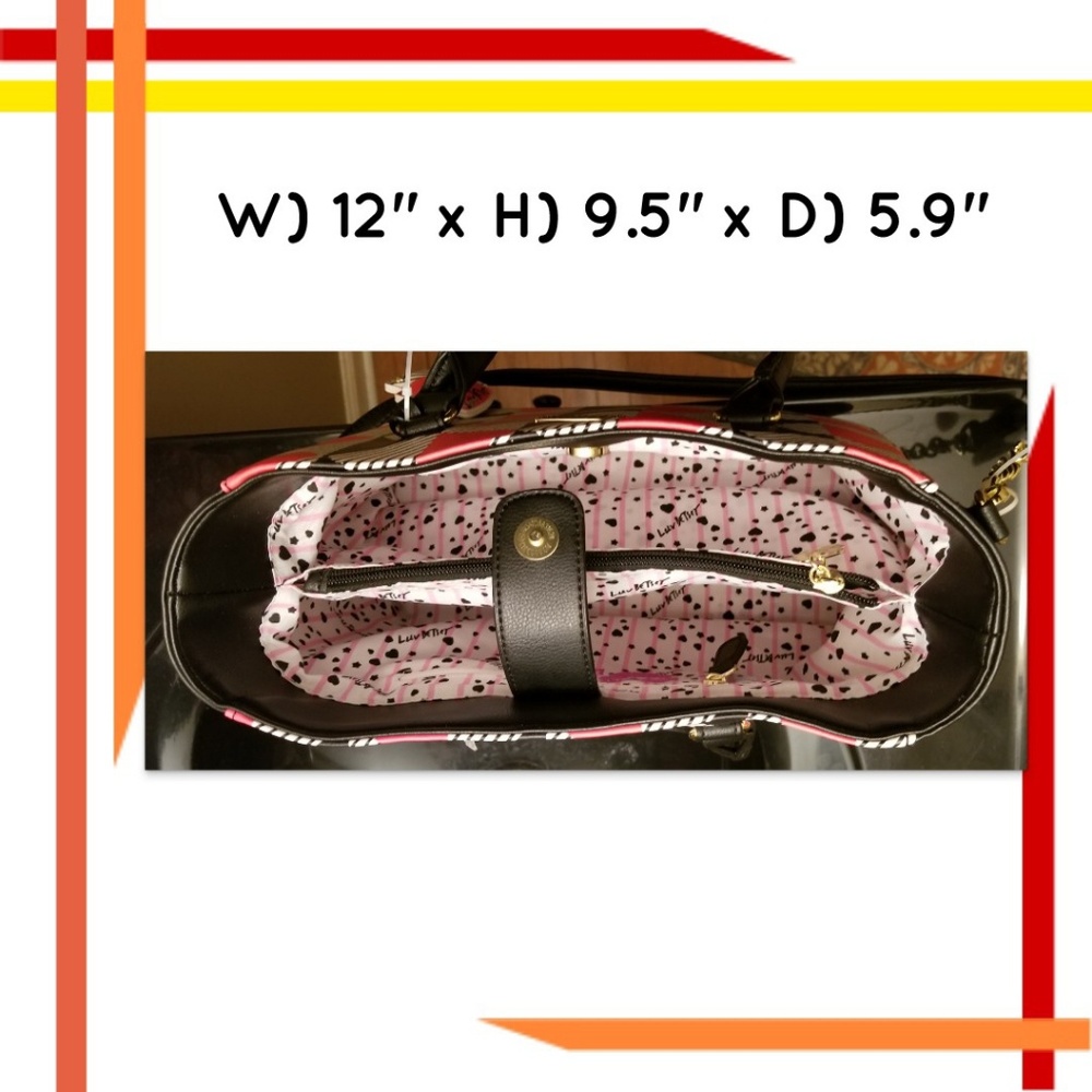 💋Betsey Johnson Large Aztec Lips Bag - Picture 5 of 7